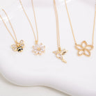 Cubic Zirconia Flower Pendant Necklace - Splendid Iris