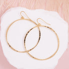 Large Lightly Hammered Open Circle Earrings - Splendid Iris