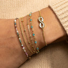 Double Row Delicate Chain Pulley Bracelet - Splendid Iris