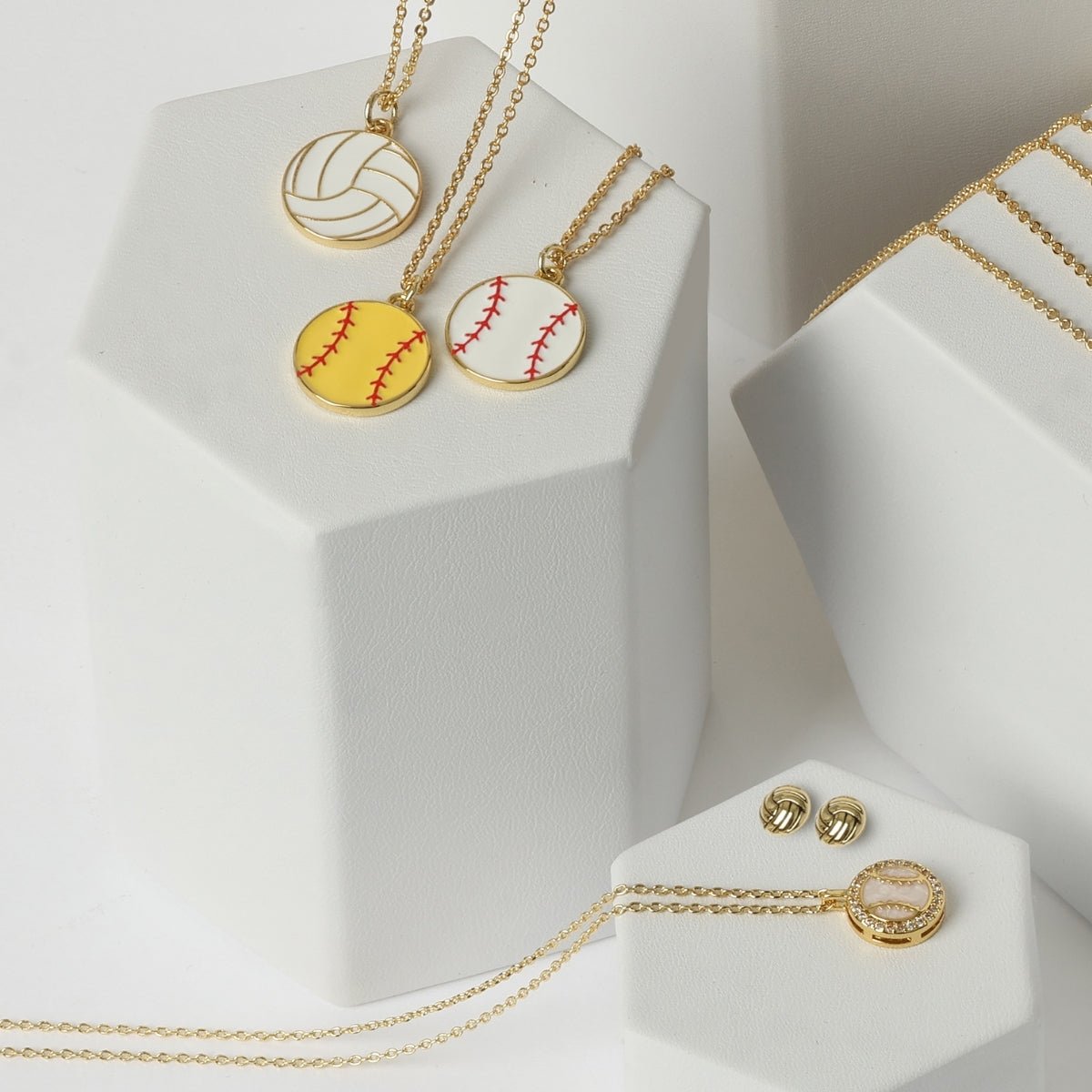 Extra Innings! Enamel Baseball Necklace - Splendid Iris