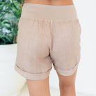 Linen New Cuff Shorts - Splendid Iris
