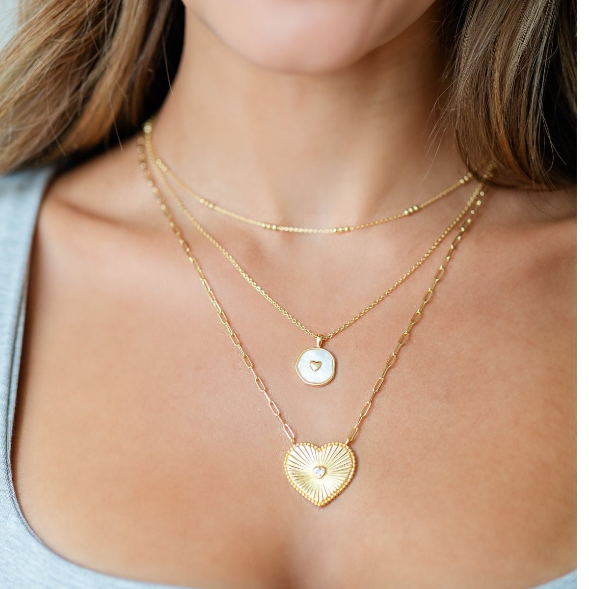 Shell with Heart Pendant Necklace - Splendid Iris