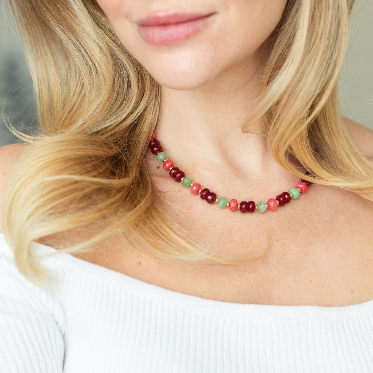 Vibrant Stone Statement Necklace - Splendid Iris