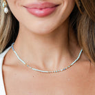 Seed Bead & Freshwater Pearl Necklace - Splendid Iris