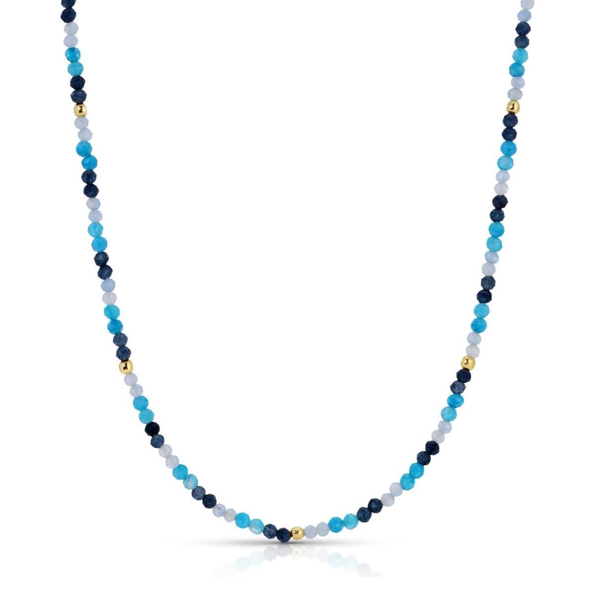 Delicate Beaded Stone Collar Necklace - Splendid Iris