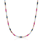 Delicate Beaded Stone Collar Necklace - Splendid Iris