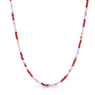 Delicate Beaded Stone Collar Necklace - Splendid Iris