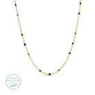 Sweetly Colored Delicate Chain Necklace, Water Resistant - Splendid Iris