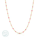Sweetly Colored Delicate Chain Necklace, Water Resistant - Splendid Iris