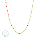 Sweetly Colored Delicate Chain Necklace, Water Resistant - Splendid Iris