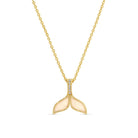Whale Tail Necklace – White Pendant with CZ Accents - Splendid Iris