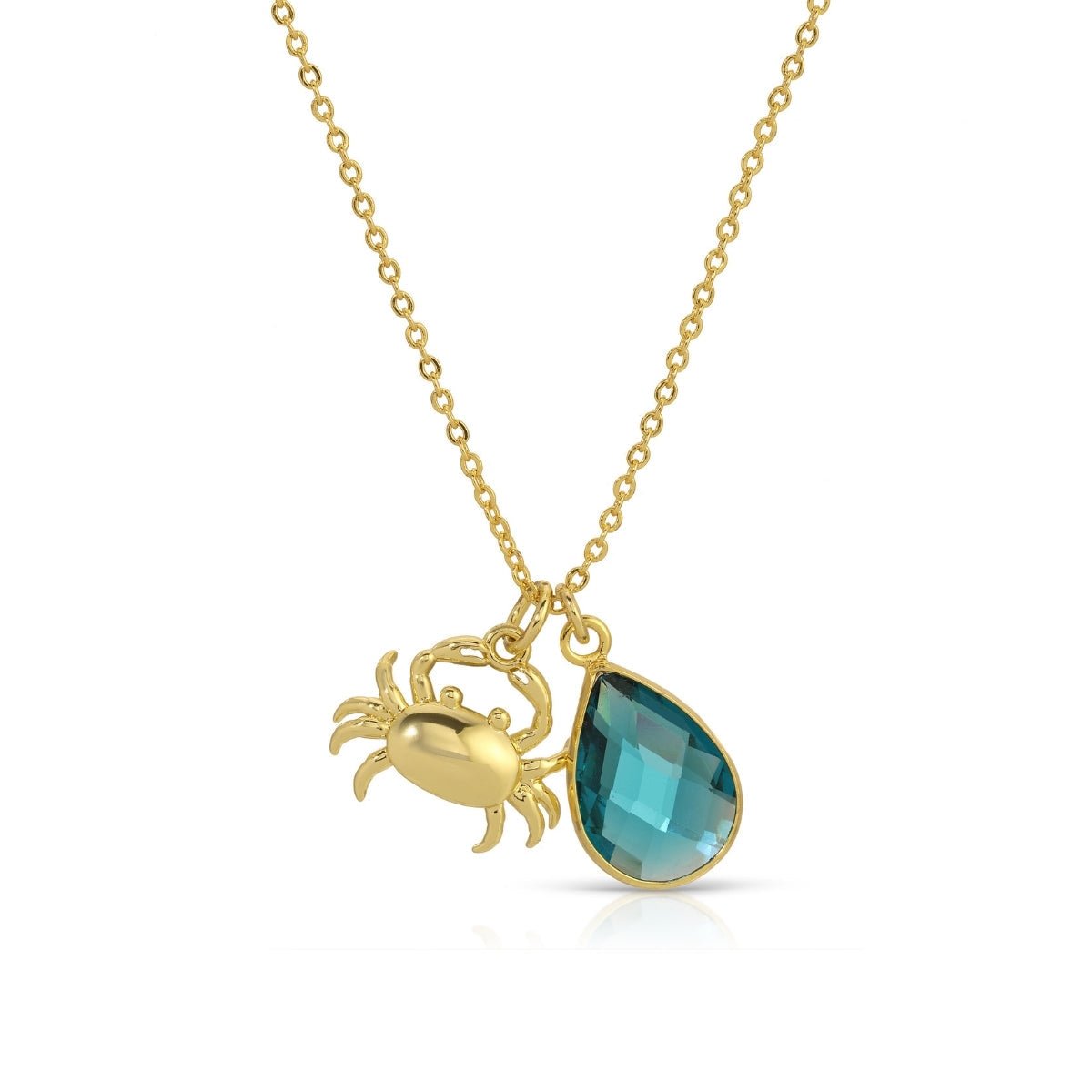 Crab & Glass Teardrop Necklace - Splendid Iris