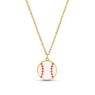 Extra Innings! Enamel Baseball Necklace - Splendid Iris