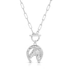 Bold Horseshoe Pendant Toggle Necklace - Splendid Iris