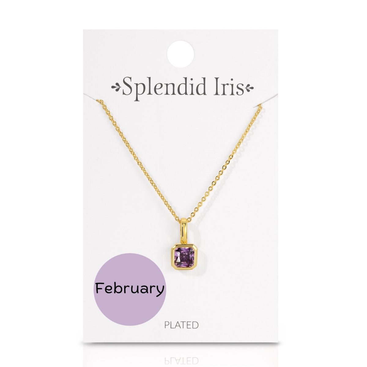 Birthstone Solitaire Necklace - Splendid Iris