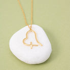 Free Form Heart with Cross Necklace - Splendid Iris