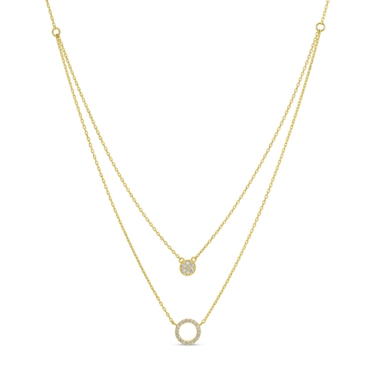 Round Pave Double Appeal Necklace - Splendid Iris