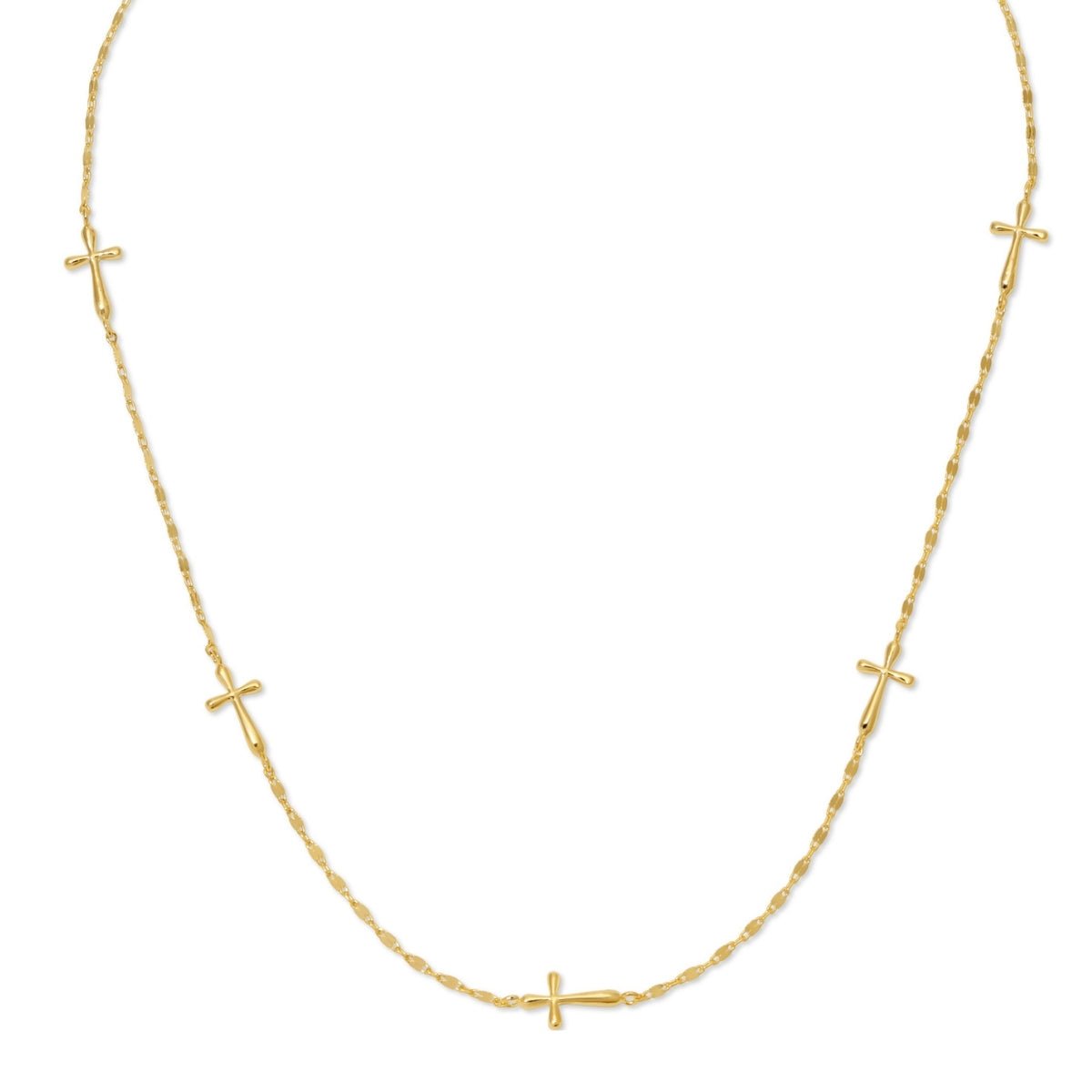 Minimalist Cross Collar Necklace - Splendid Iris