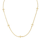 Minimalist Cross Collar Necklace - Splendid Iris