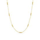 Minimalist Chain Necklace with Trio Bead Clusters - Splendid Iris