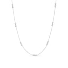 Minimalist Chain Necklace with Trio Bead Clusters - Splendid Iris