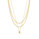 Two gold necklaces on a white background