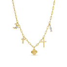 Faith Necklace with Cross & Charms - Splendid Iris