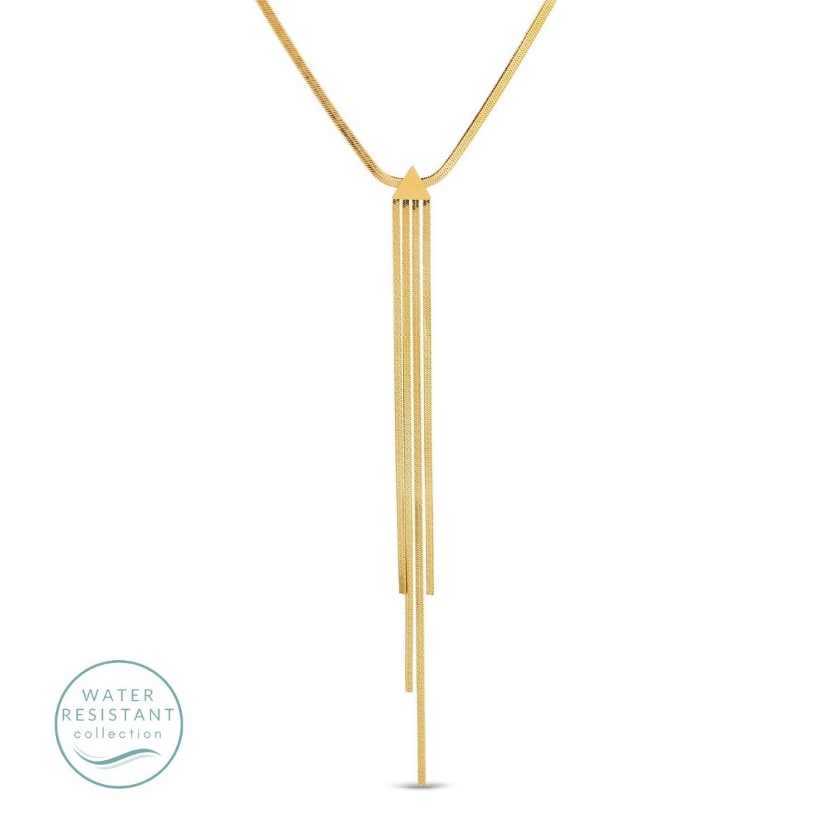 Contemporary Snake Chain Lariat - Water Resistant - Splendid Iris