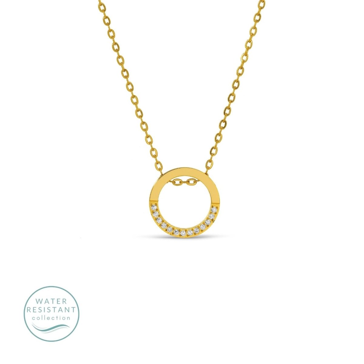 Contemporary Water Resistant Pave Pendant - Splendid Iris