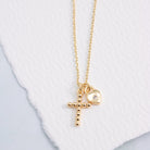 Cross and Heart Pendant Necklace - Splendid Iris
