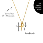 Cross and Heart Pendant Necklace - Splendid Iris