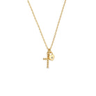 Cross and Heart Pendant Necklace - Splendid Iris