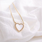 My Heart is Yours Shell Pave Heart Necklace - Splendid Iris