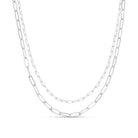 Double Layer Delicate Paperclip Necklace - Splendid Iris