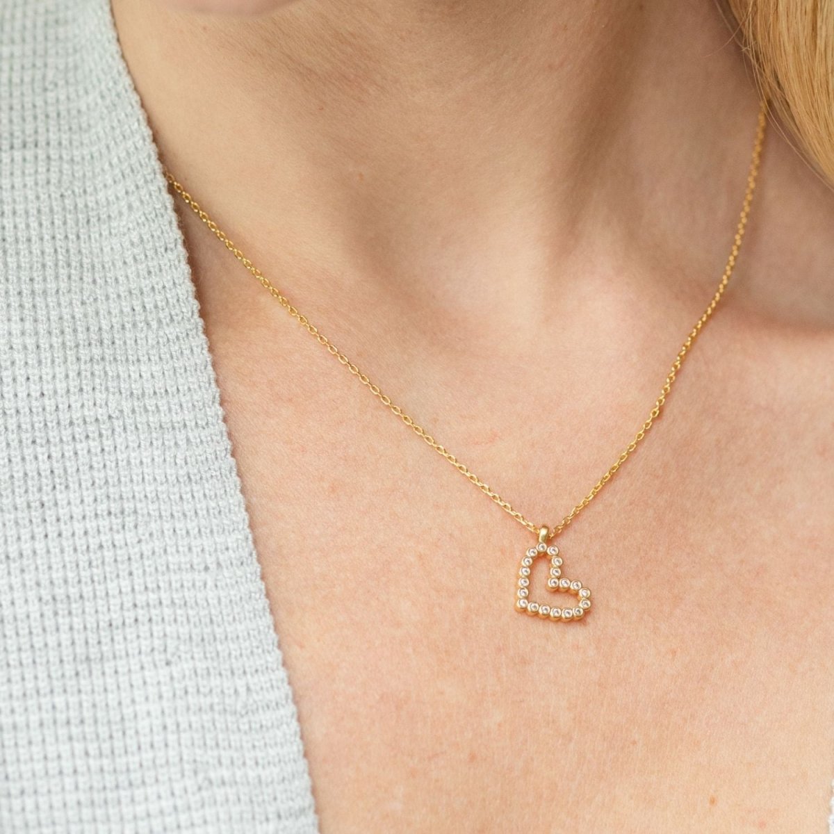 Delicate CZ Heart Pendant - Splendid Iris