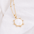 Circle and CZ Pendant Necklace - Splendid Iris