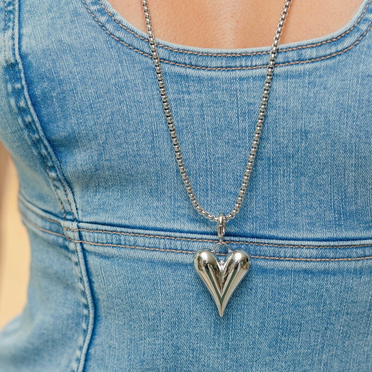Long or Doubled Up Elongated Bubble Heart Necklace - Splendid Iris