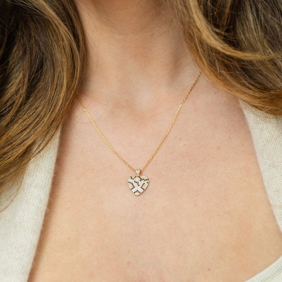 Pave Heart Pendant - Splendid Iris