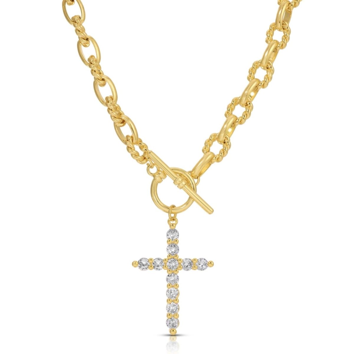 Large Cross Toggle Necklace - Splendid Iris