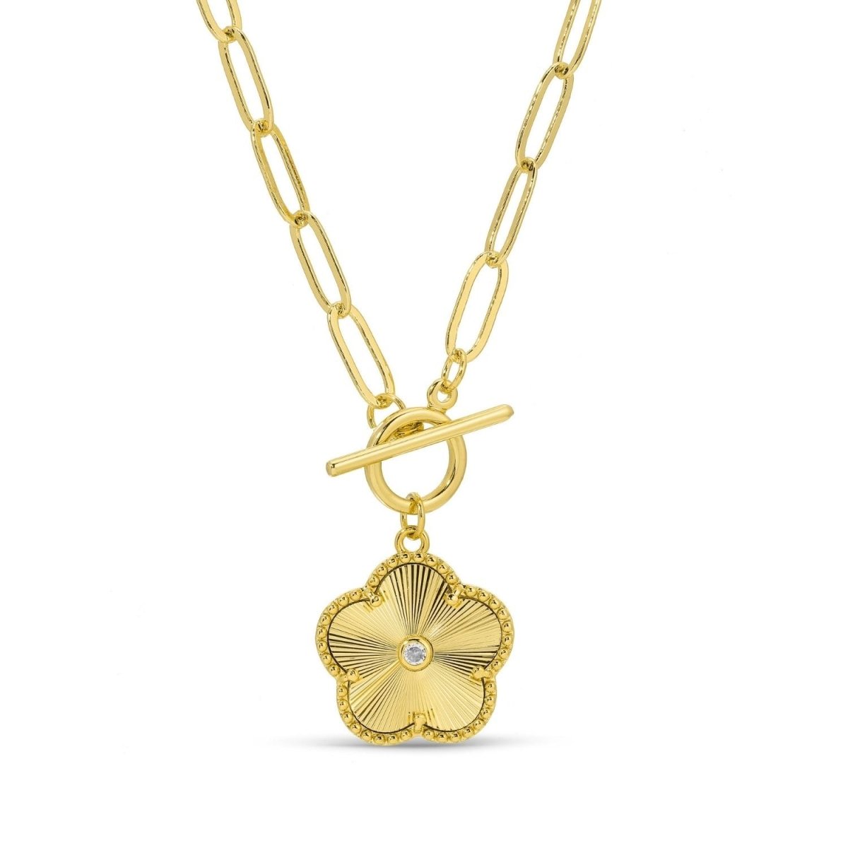 Flower Toggle Necklace - Splendid Iris