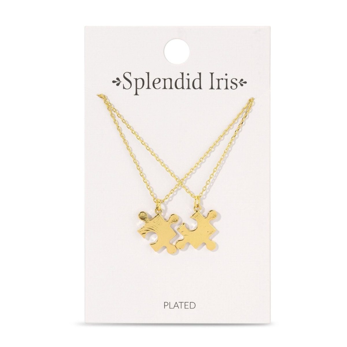 BFF Necklaces - Pair of Puzzle Pieces Necklaces - Splendid Iris