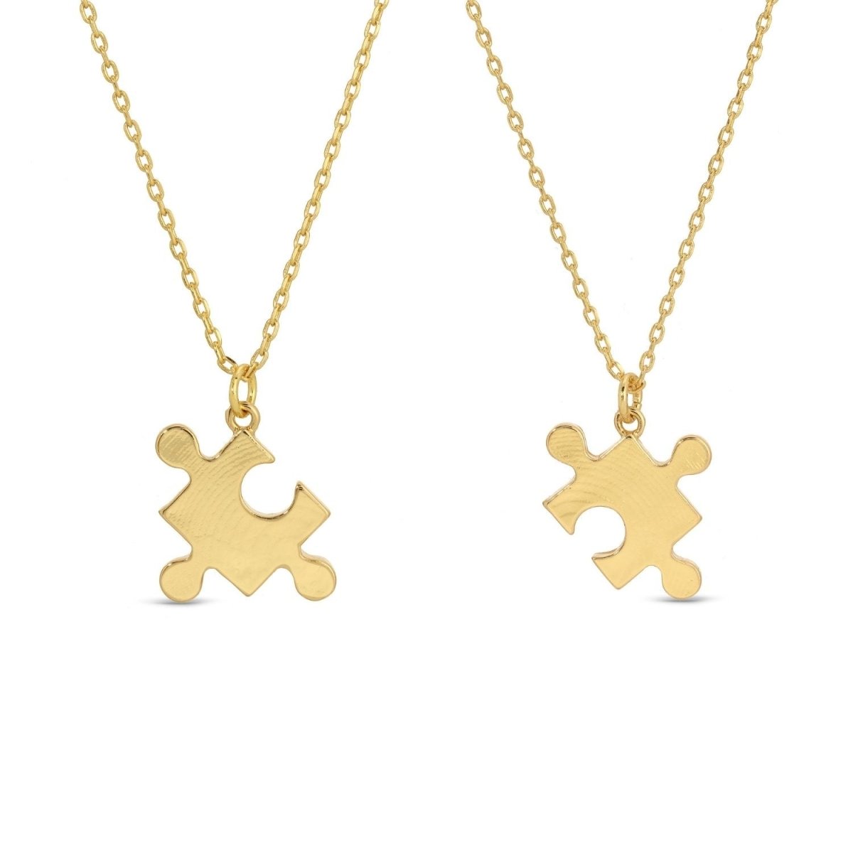 BFF Necklaces - Pair of Puzzle Pieces Necklaces - Splendid Iris