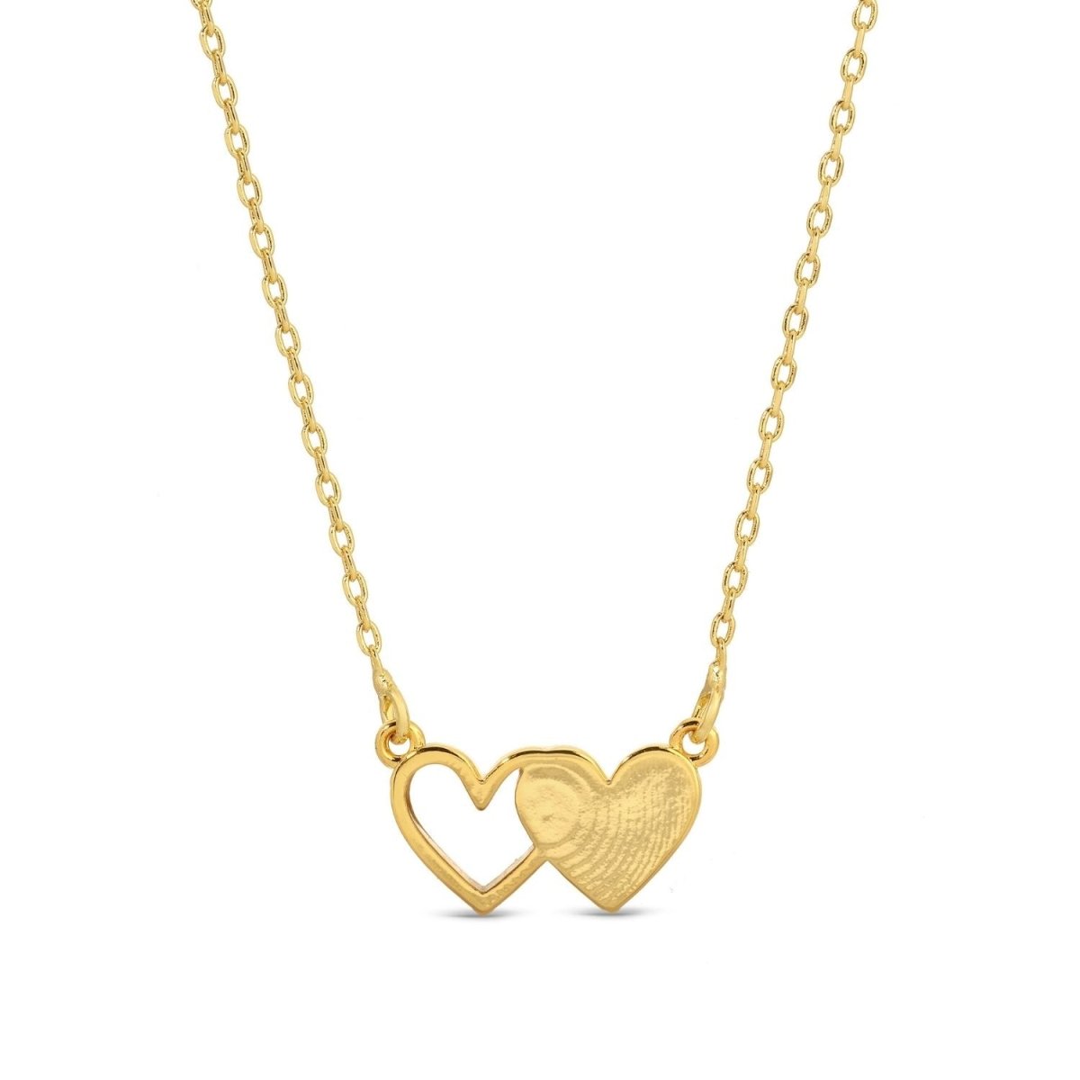 BFF Necklaces - Pair of Side by Side Hearts - Splendid Iris