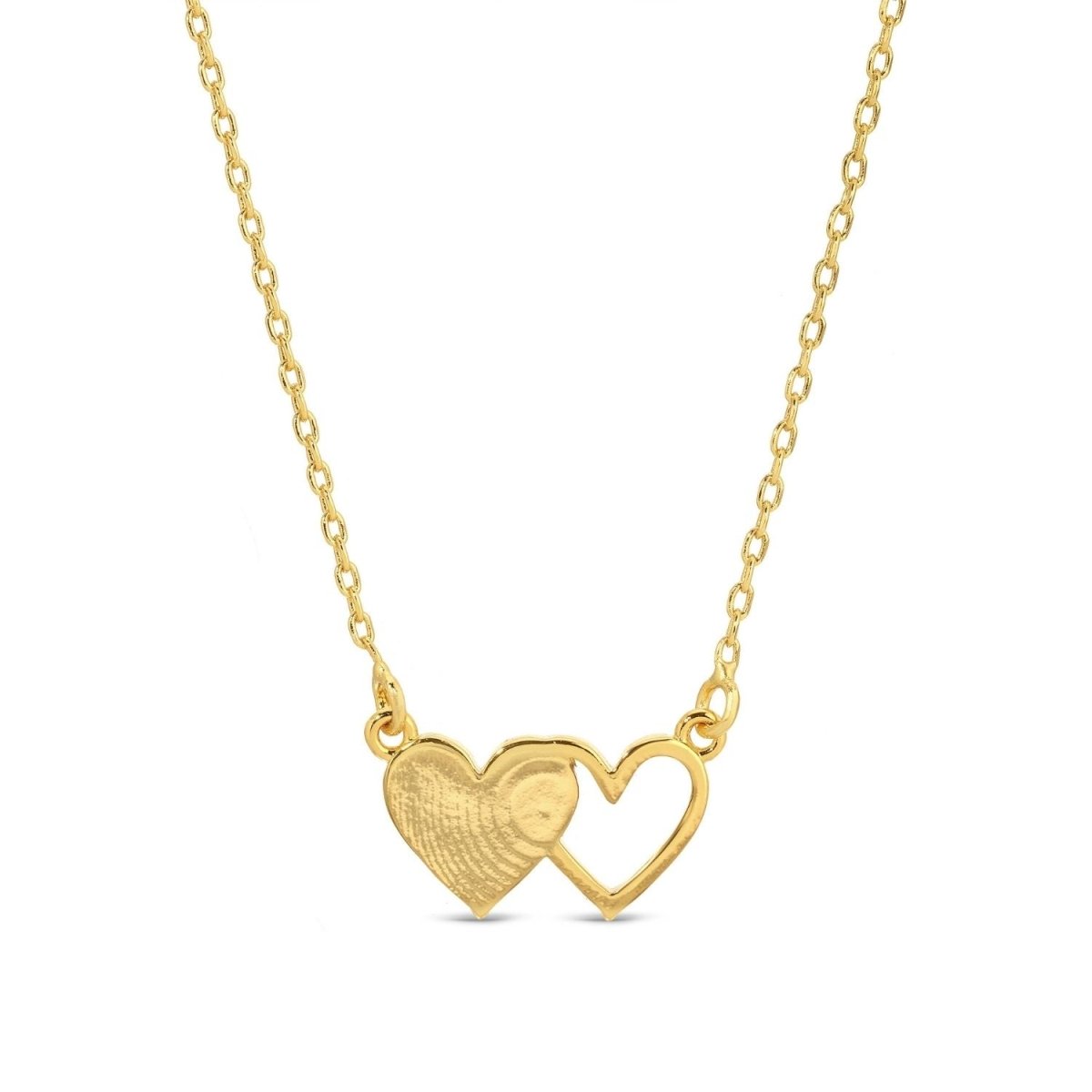 BFF Necklaces - Pair of Side by Side Hearts - Splendid Iris