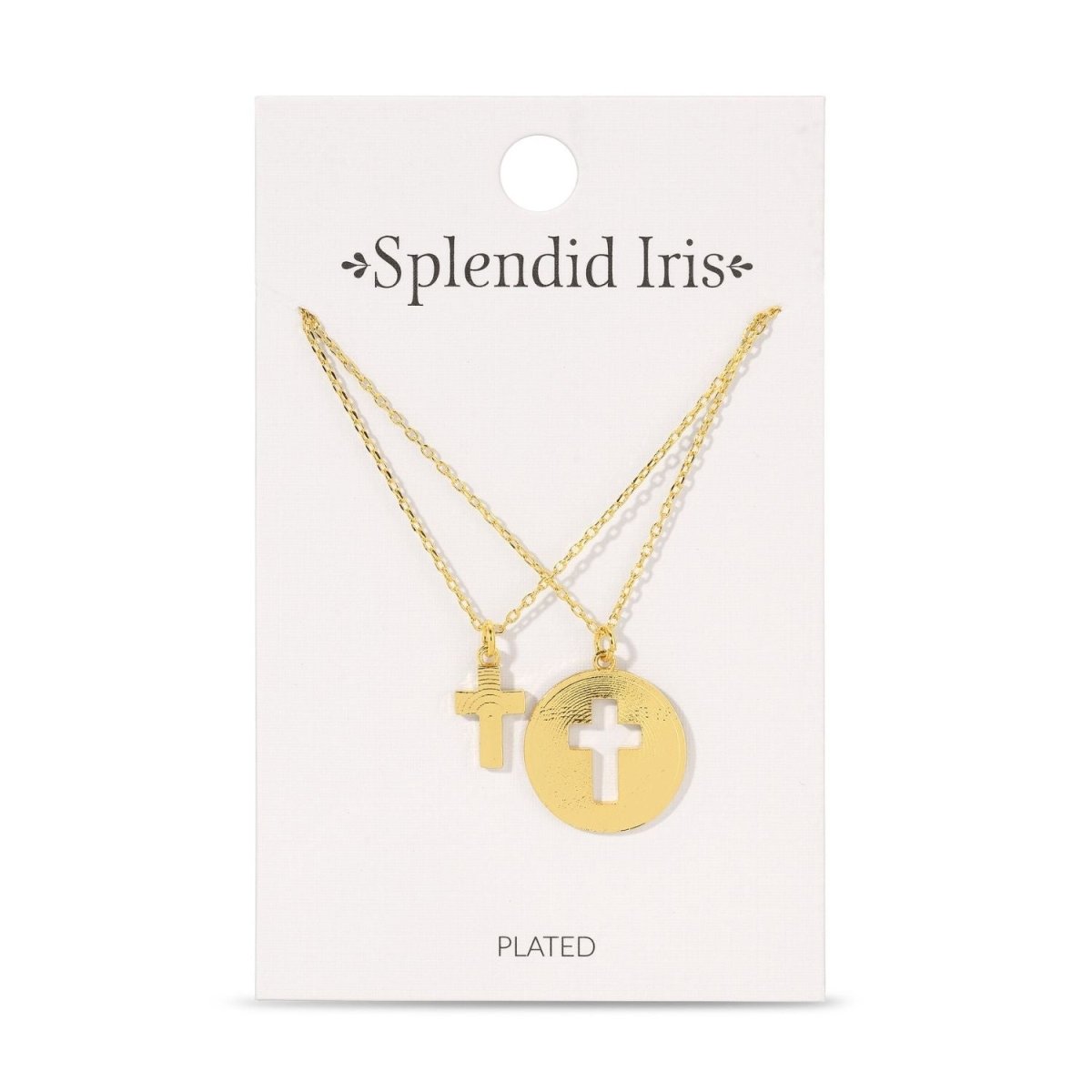 BFF Necklaces - Pair of Cross Necklaces - Splendid Iris