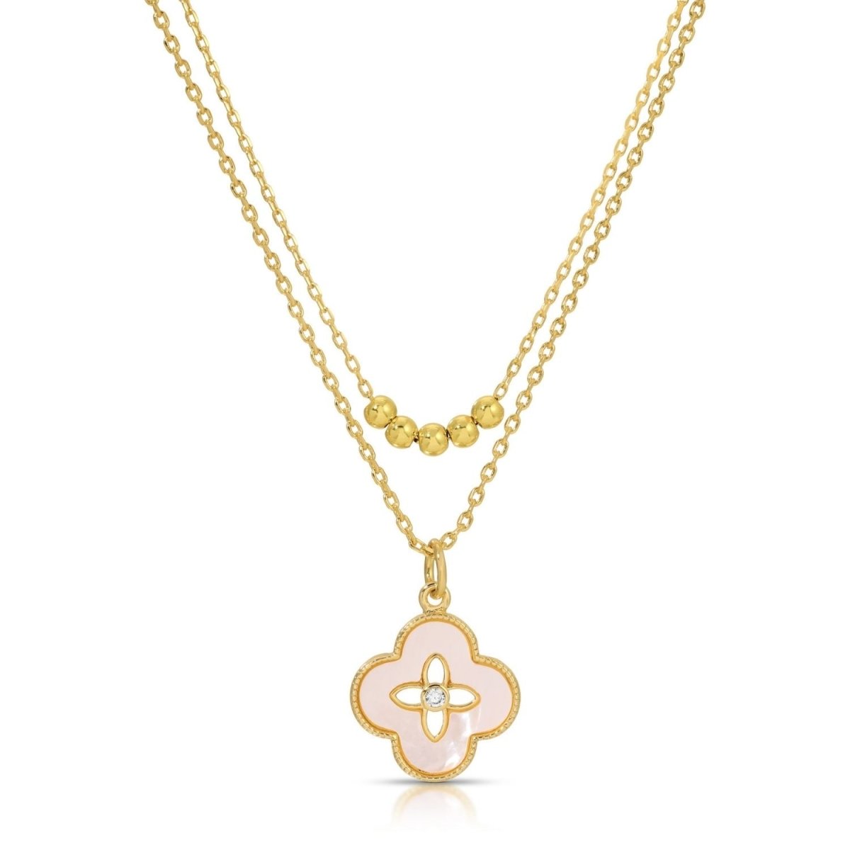Simple Layered Quatrefoil Necklace - Splendid Iris