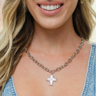 Cross Statement Necklace - Splendid Iris