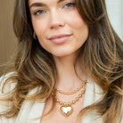 Large Bubble Heart on Statement Ball Chain - Splendid Iris