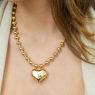 Large Bubble Heart on Statement Ball Chain - Splendid Iris