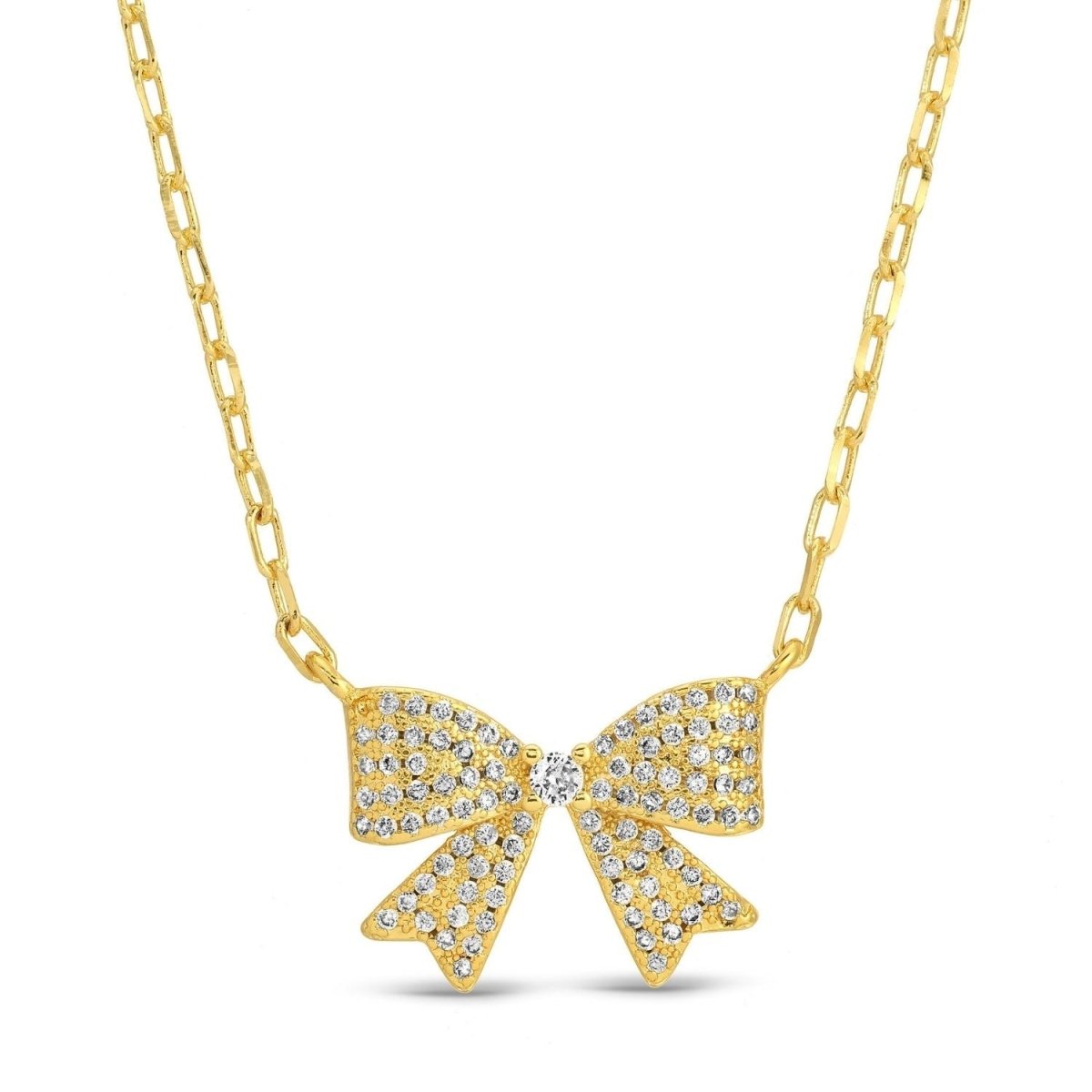 Dainty Bow & Sparkle Necklace - Splendid Iris